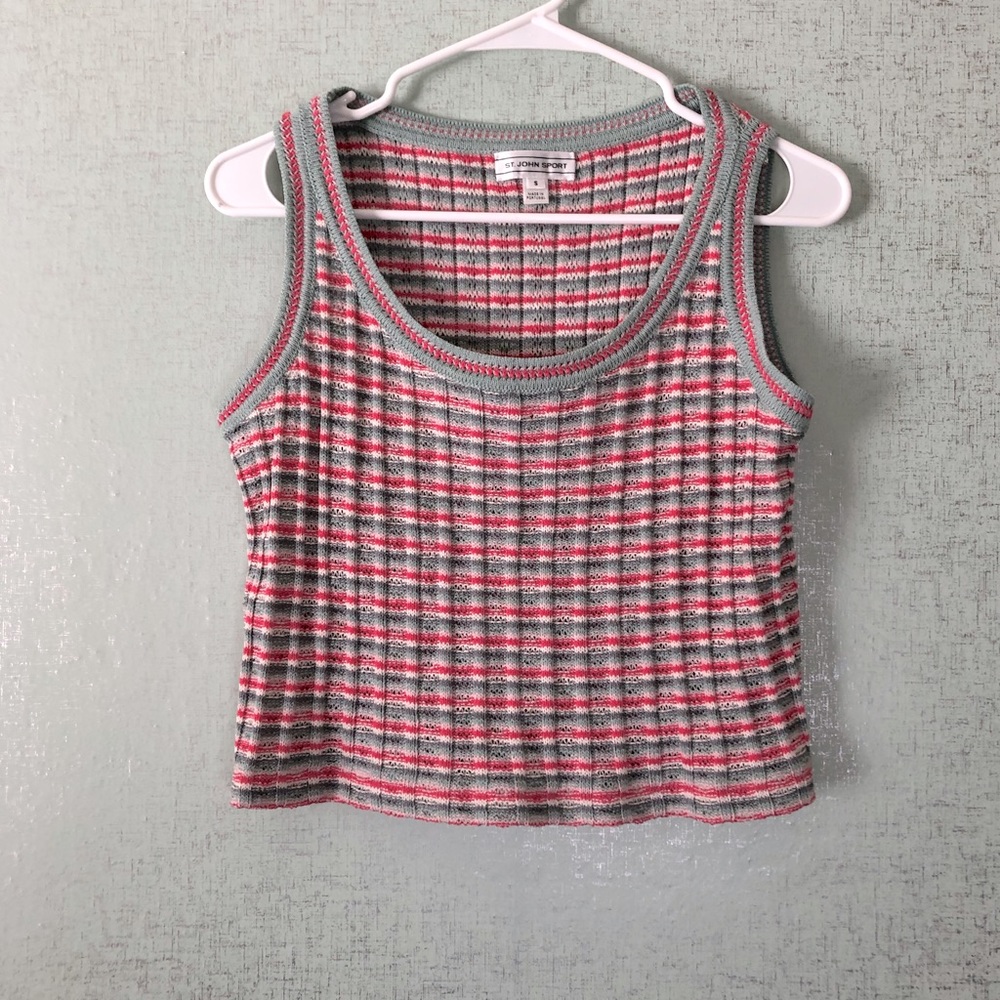 St John Cropped Watermelon Stripe Tank Top
